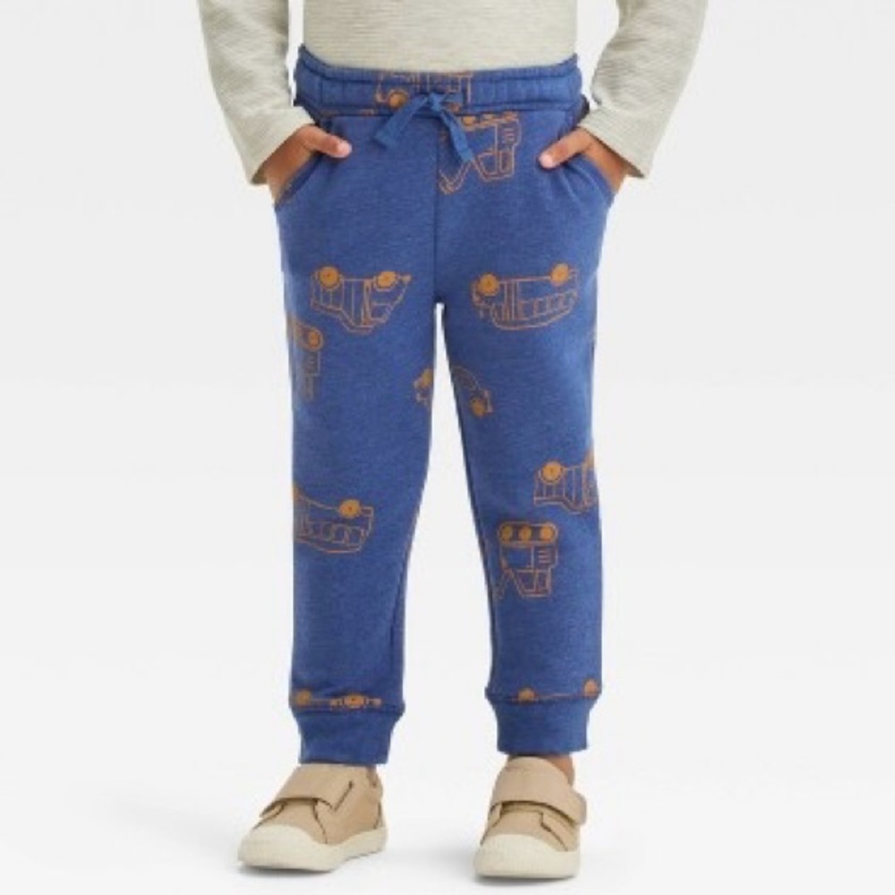 NWT Cat & Jack Kids Construction Fleece Jogger Sweatpants
